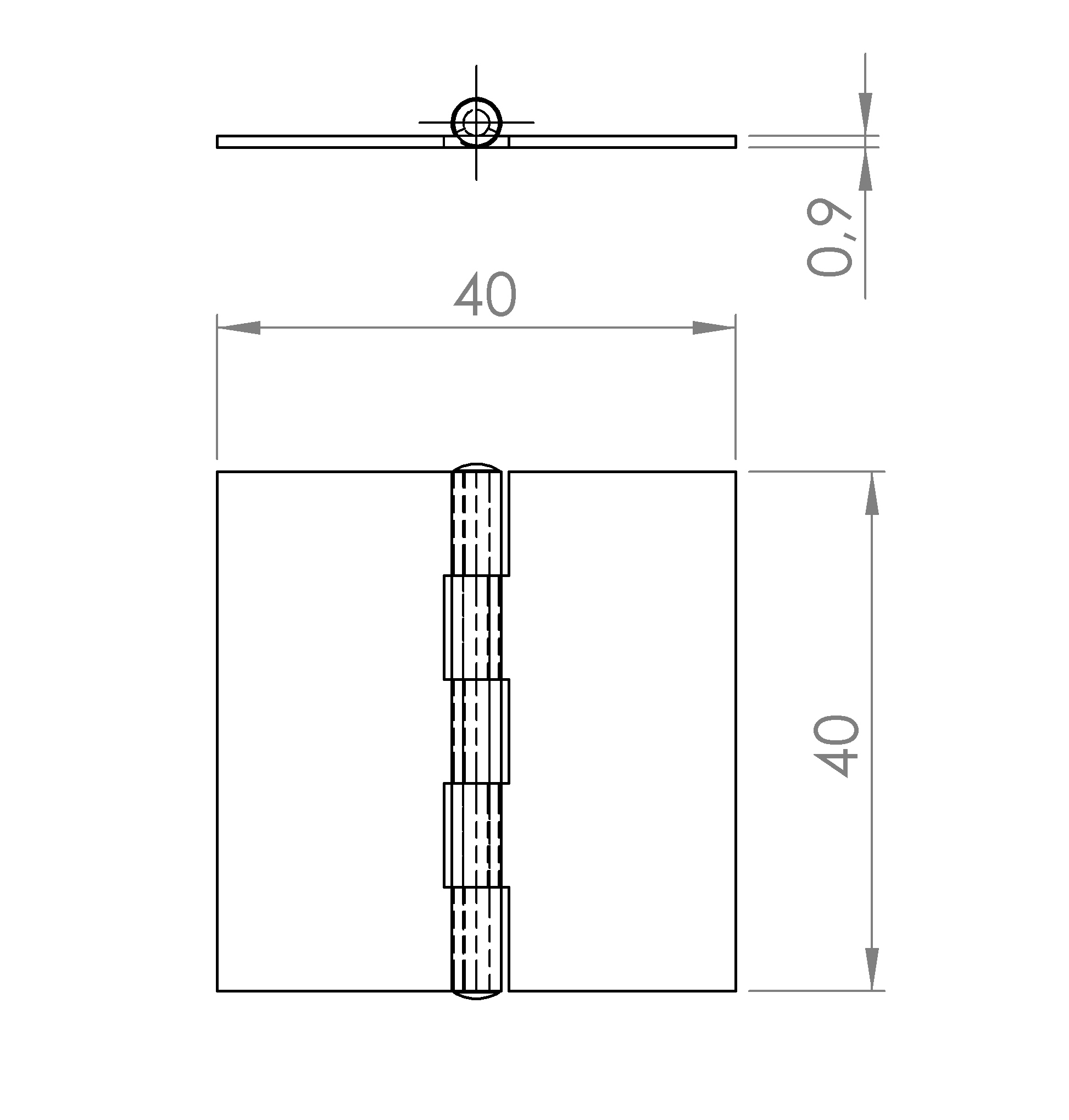 Scharnier gerollt, käntig (1020.1419) 3 Scharnier gerollt, käntig (1020.1419) 3